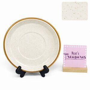 Mikasa NATURAL BEAUTY C9000 Cream Brown Trim Speckled Round 8" Gravy Under Plate